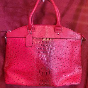 Bag Oversized Dasein Red Faux Ostrich Tote Bag